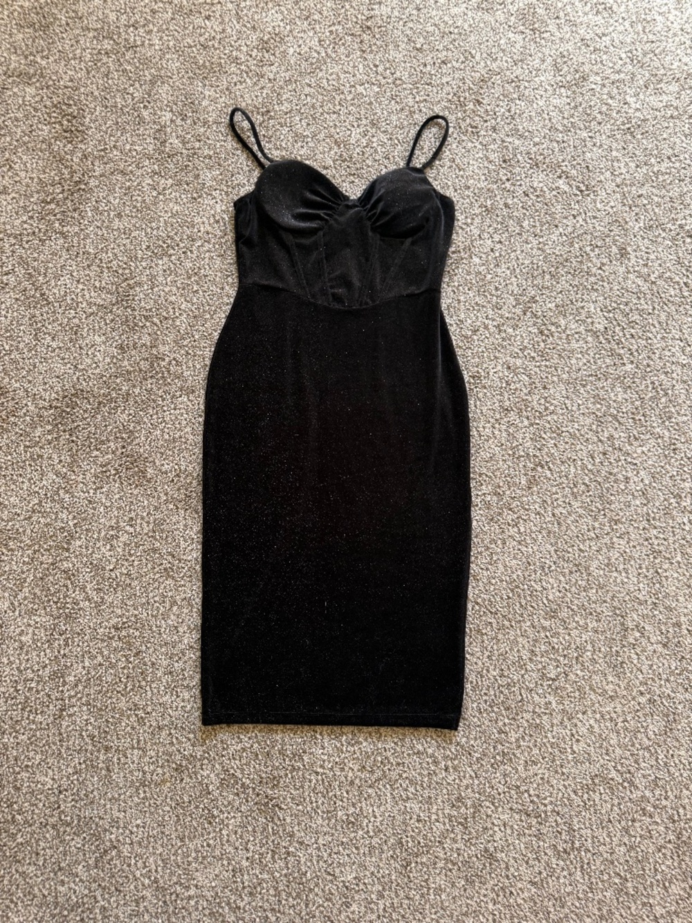 Black Glitter Short Dress
